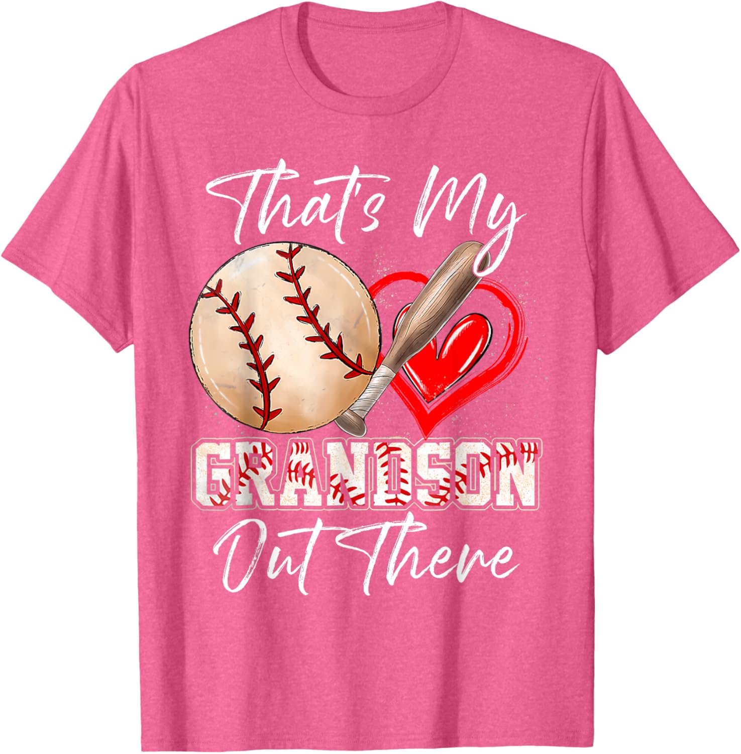 Funny That's My Grandson Out There Baseball T-Shirt for Grandparents - 6