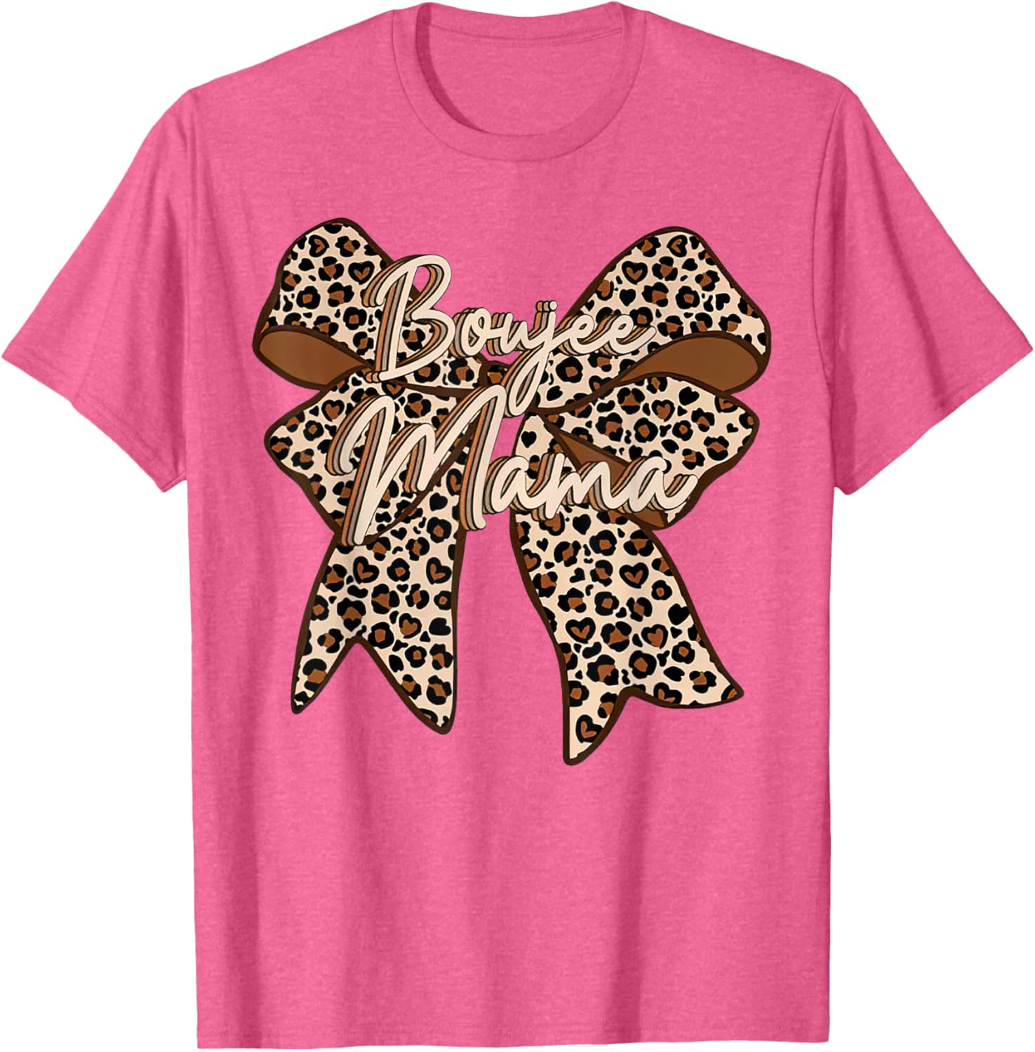 Boujee Mama Leopard Coquette Bow T-Shirt for Stylish Moms on Mother's Day - 25