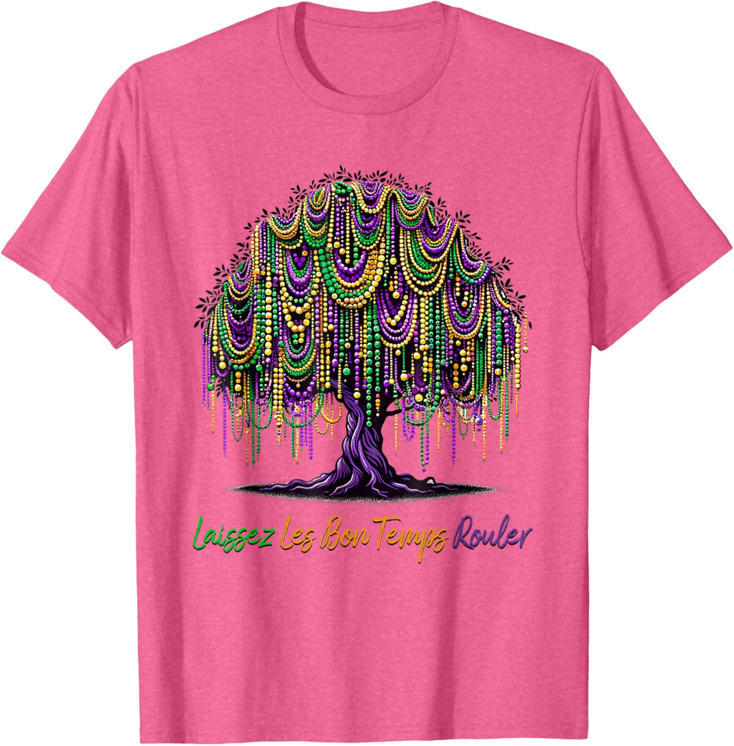 Laissez Les Bon Temps Rouler Mardi Gras Tree Beads T-Shirt for Festive Fun - 10