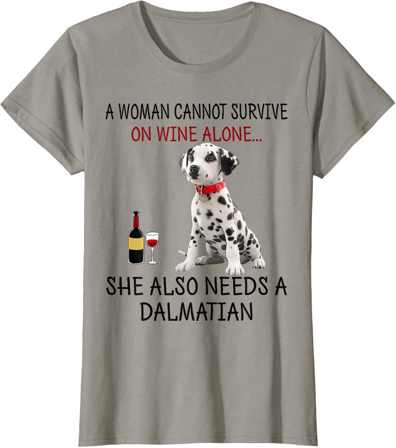 Funny Dalmatian Dog T-Shirt for Women Who Love Wine and Humor - 5