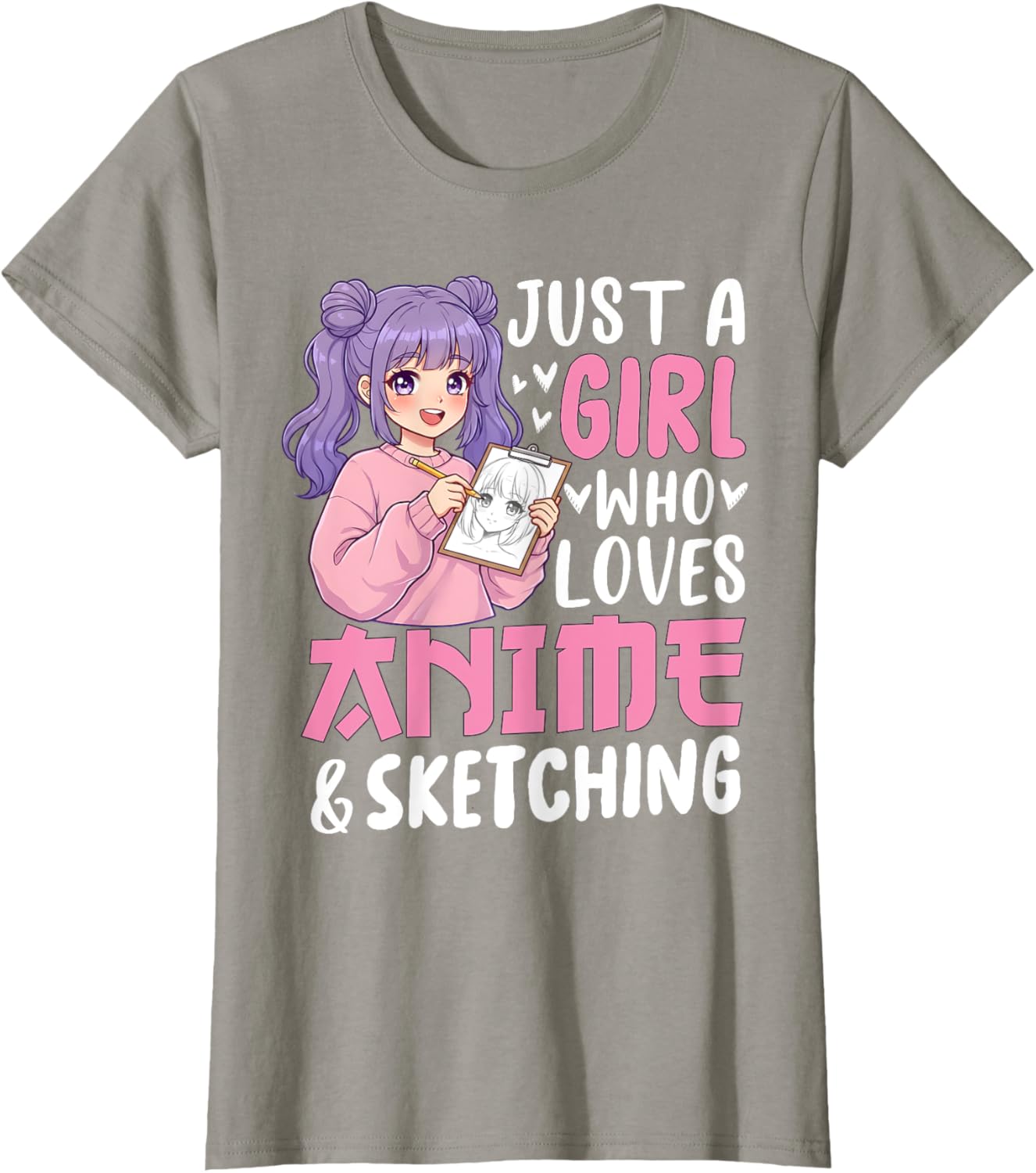 Cute Anime Lover Sketching T-Shirt for Girls - Perfect Gift Idea - 2