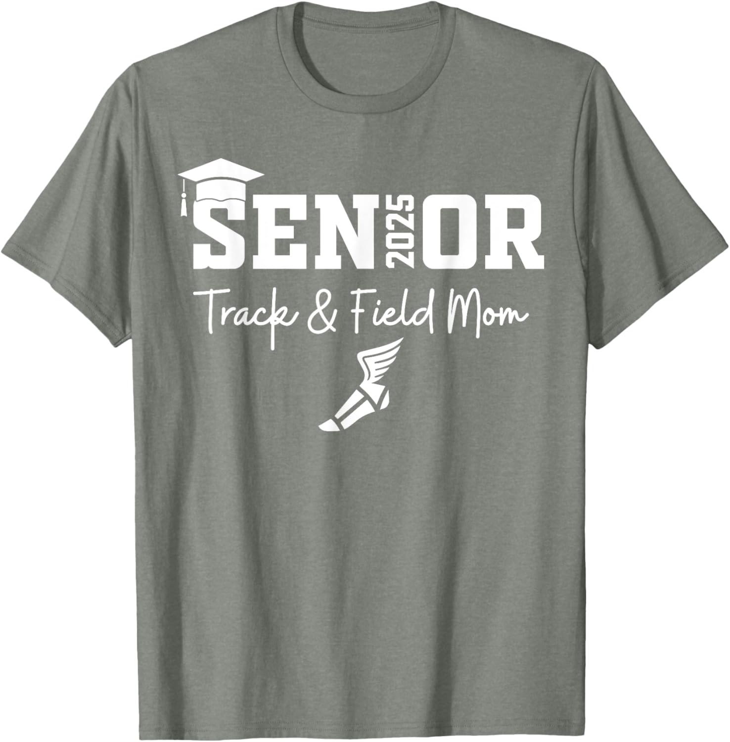 Track and Field Senior Mom Class of 2025 Graduation T-Shirt for Proud Moms - 12