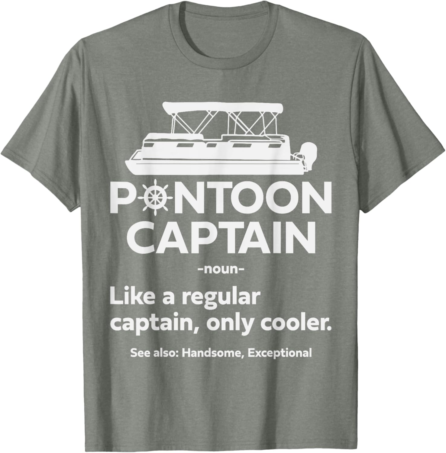 Funny Pontoon Boat Captain Dad T-Shirt for Sailing and Boating Fun - 13