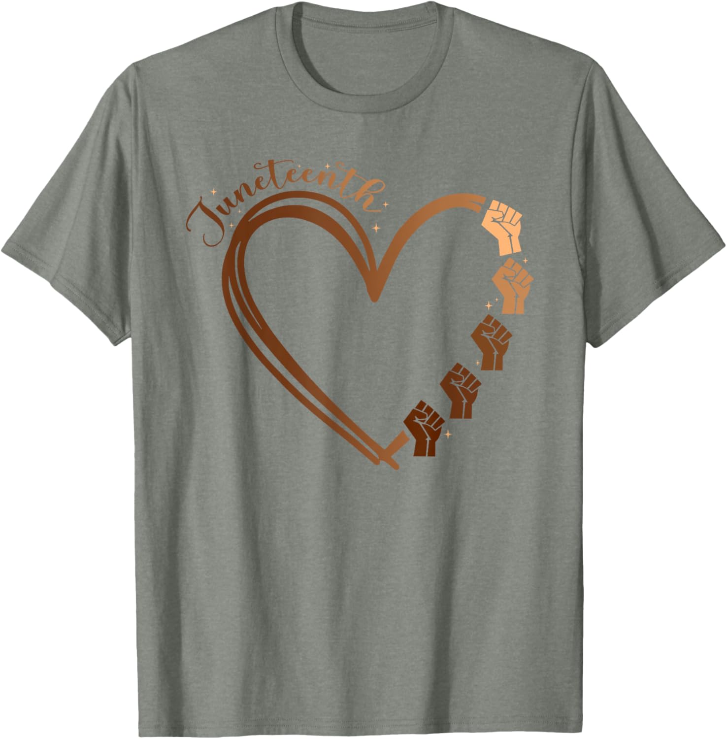Juneteenth Heart Fist T-Shirt Celebrating Melanin and Black History Month - 10