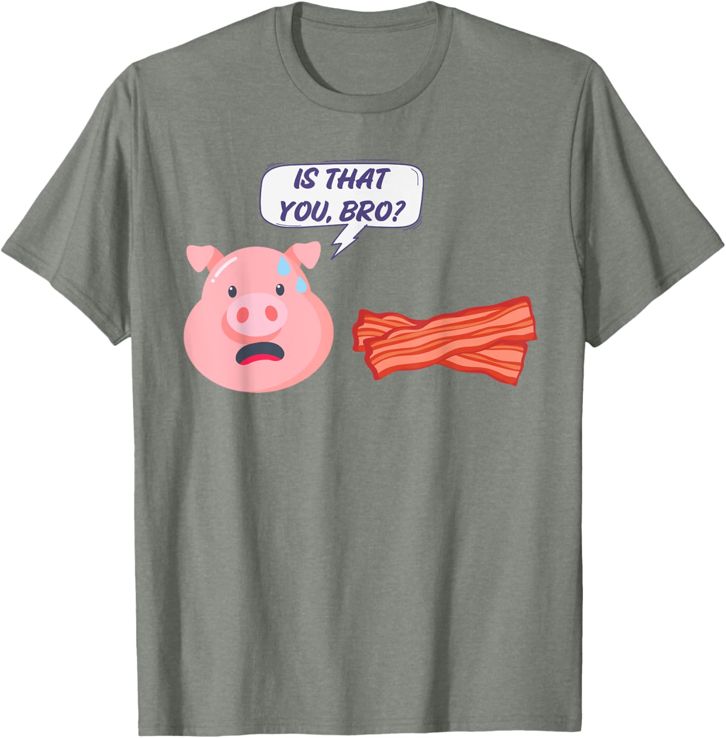 Funny Bacon Lover T-Shirt with Humorous Pig Design for Foodies - 28