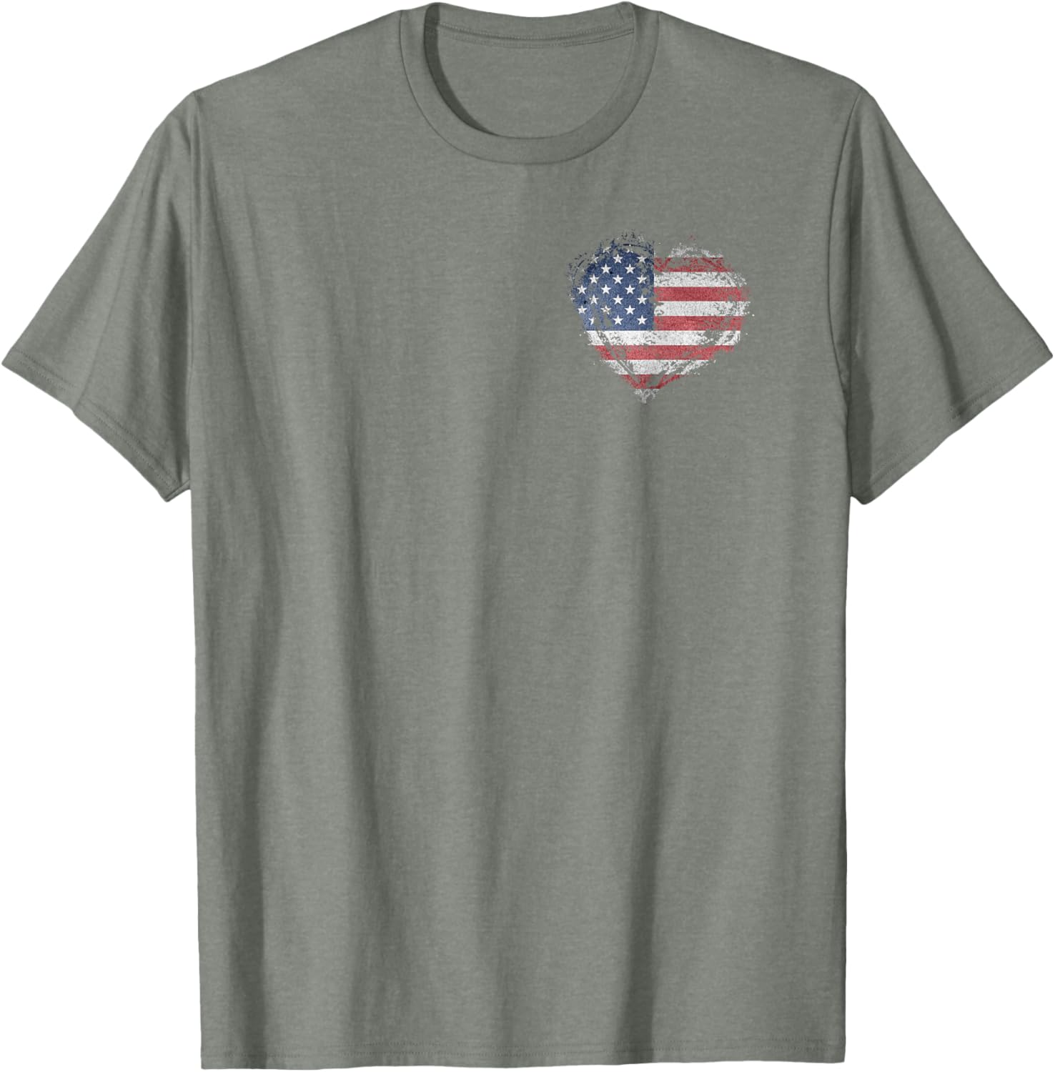 Stylish Heart Shape American Flag T-Shirt for All-American Fashion - 15