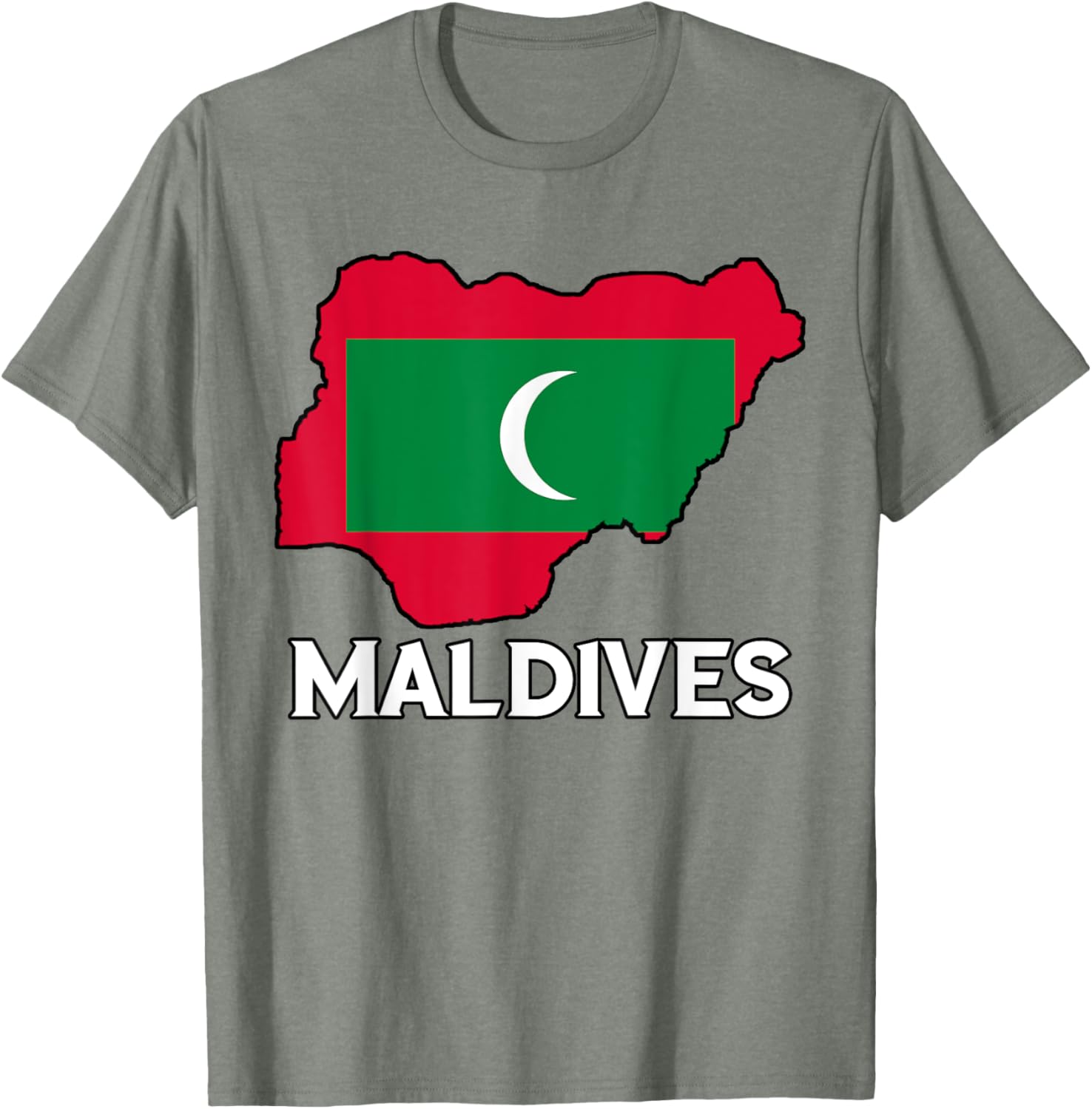 Maldivian Pride Flag Map T-Shirt for Comfort and Style in Clothing - 2