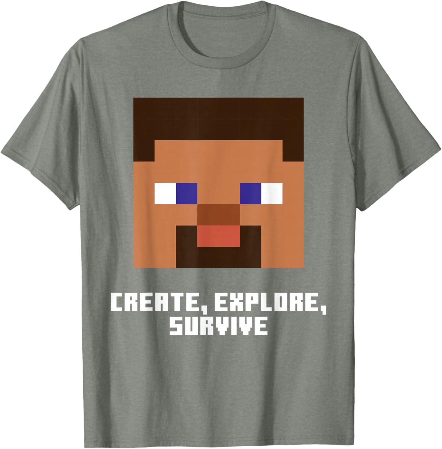 Minecraft Steve Face Create Explore Survive T-Shirt for Fans - 7