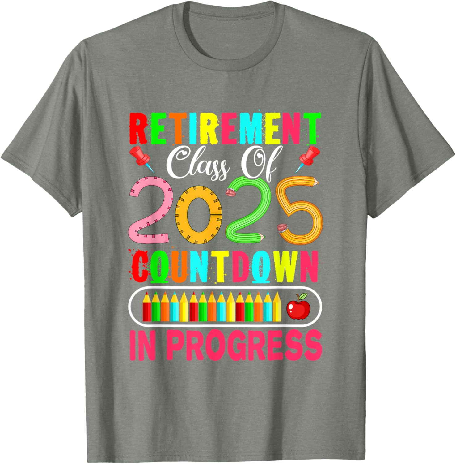 Colorful Retirement Class Of 2025 Countdown T-Shirt for Celebrations - 5