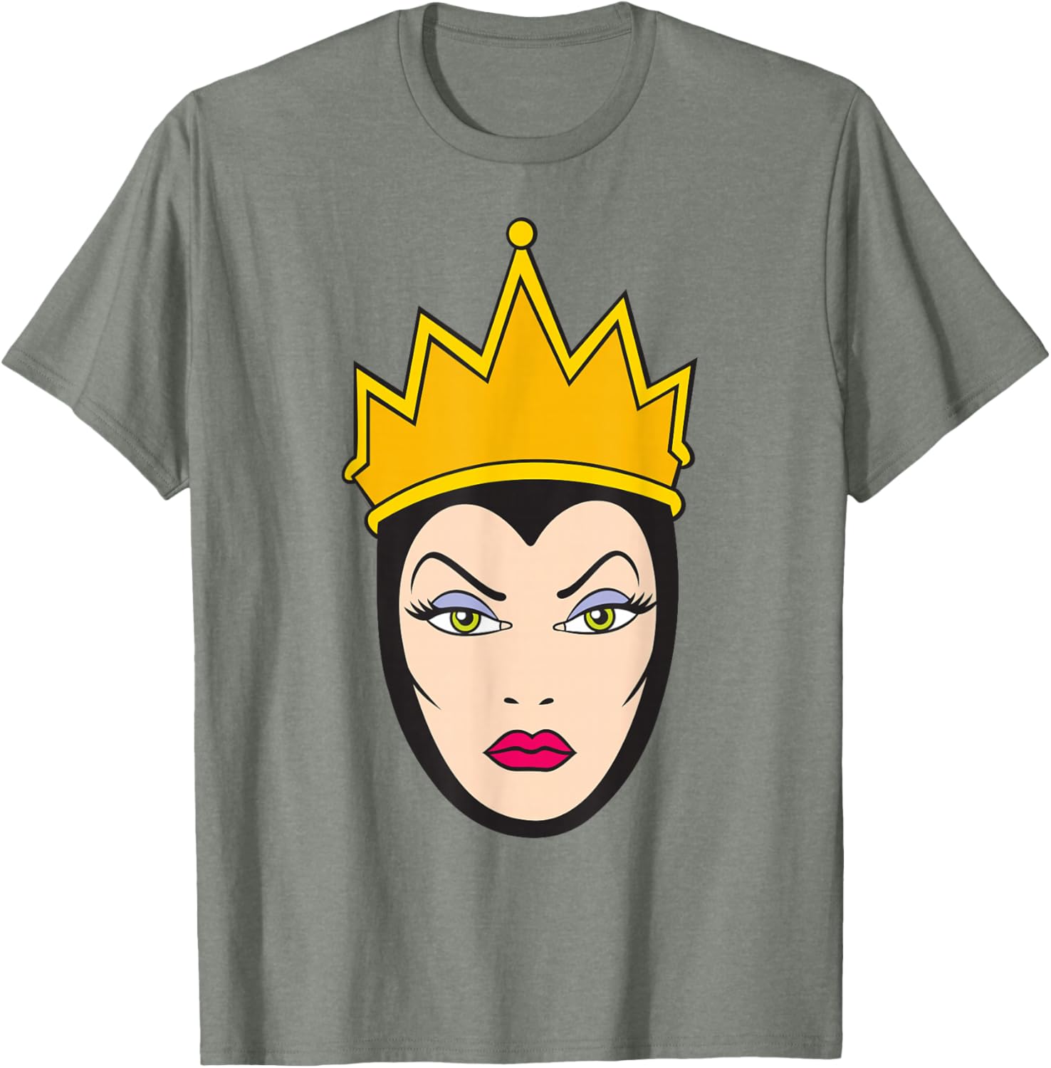 Disney Villains Evil Queen Big Face T-Shirt for Snow White Fans - 16