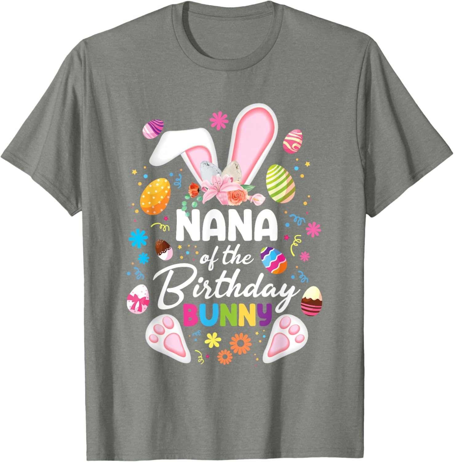 Nana Of The Birthday Bunny Easter Family Matching T-Shirt for Fun Celebrations - 13
