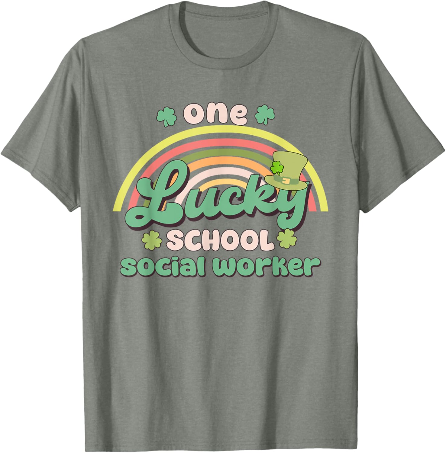One Lucky School Social Worker St Patricks Day T-Shirt for Fun Celebration - 4