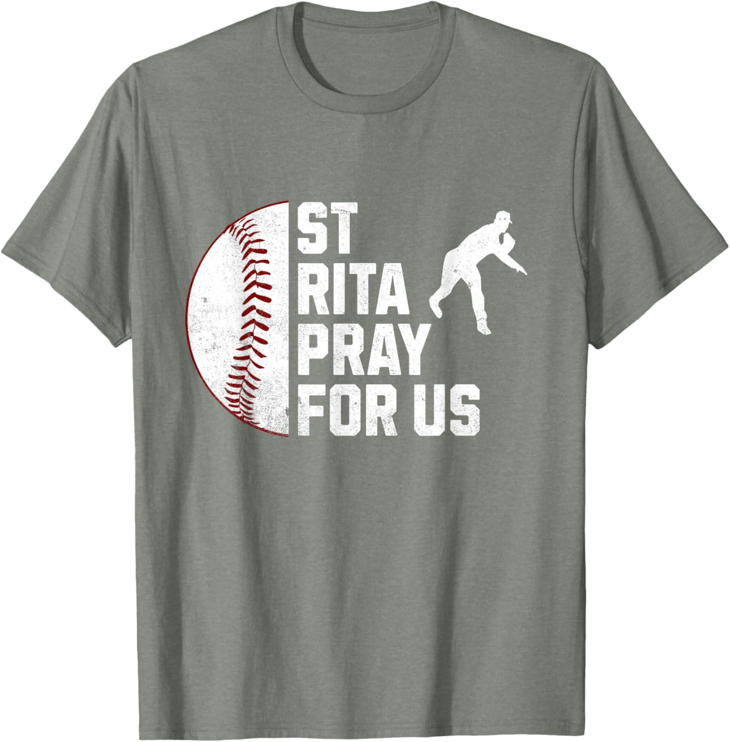 St Rita of Cascia Baseball Pitcher Patron Saint T-Shirt for Prayer Warriors - 15