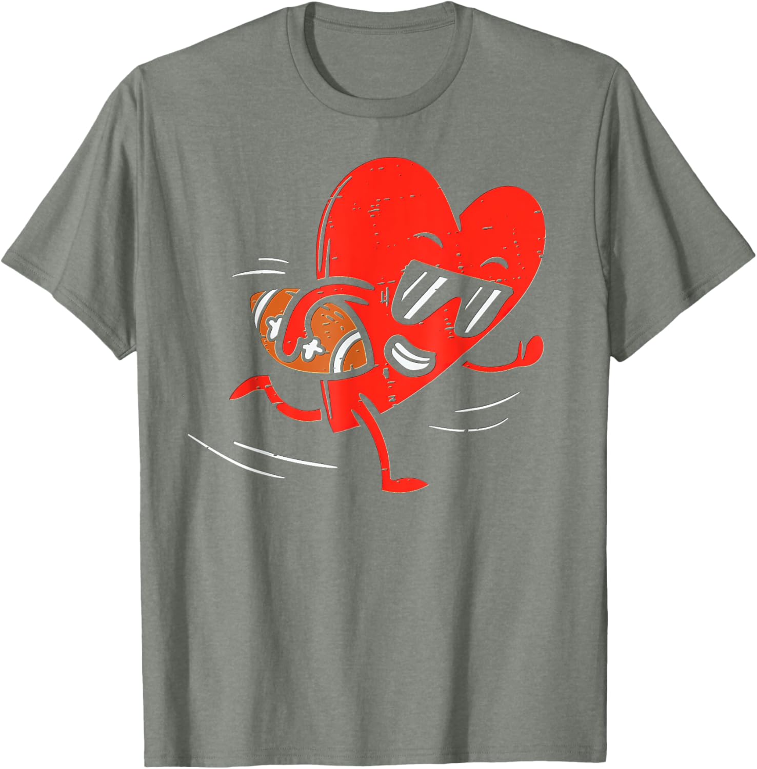 Heart Football Valentines Day T-Shirt for Boys - Perfect Sports Gift - 1