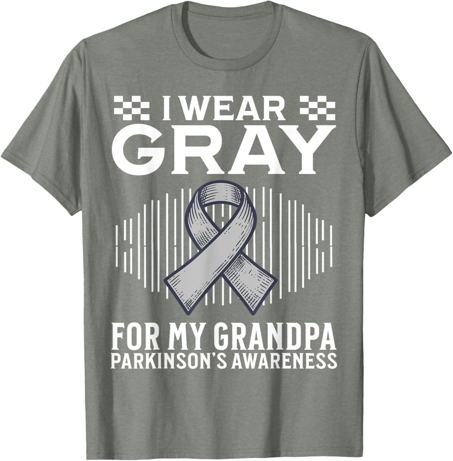 Gray Awareness T-Shirt for Grandpa Parkinson's Disease Support - 3