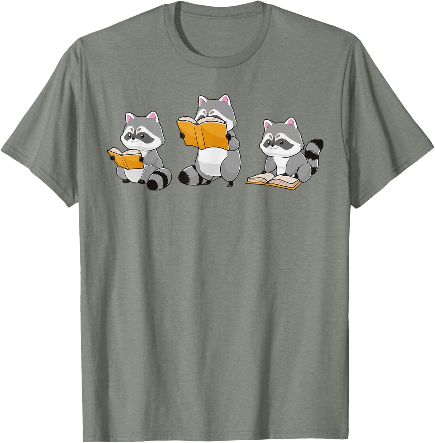Cute Raccoon Reading Books T-Shirt for Book Lovers and Bookworms - 18
