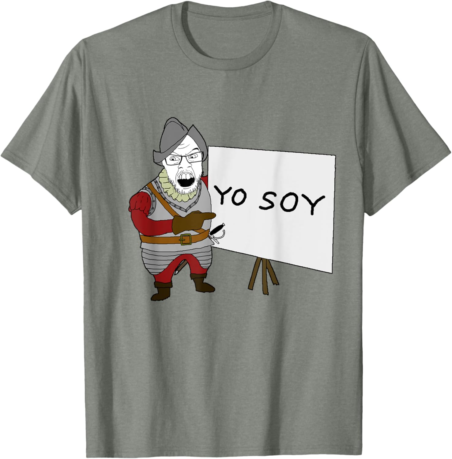 Soyjak Conquistador Wojak Soyboy T-Shirt for Spanish Teachers - 17
