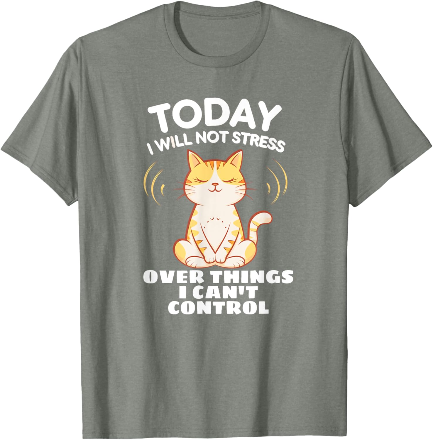 Today I Will Not Stress Yoga Cat T-Shirt for Relaxation and Peace - 20
