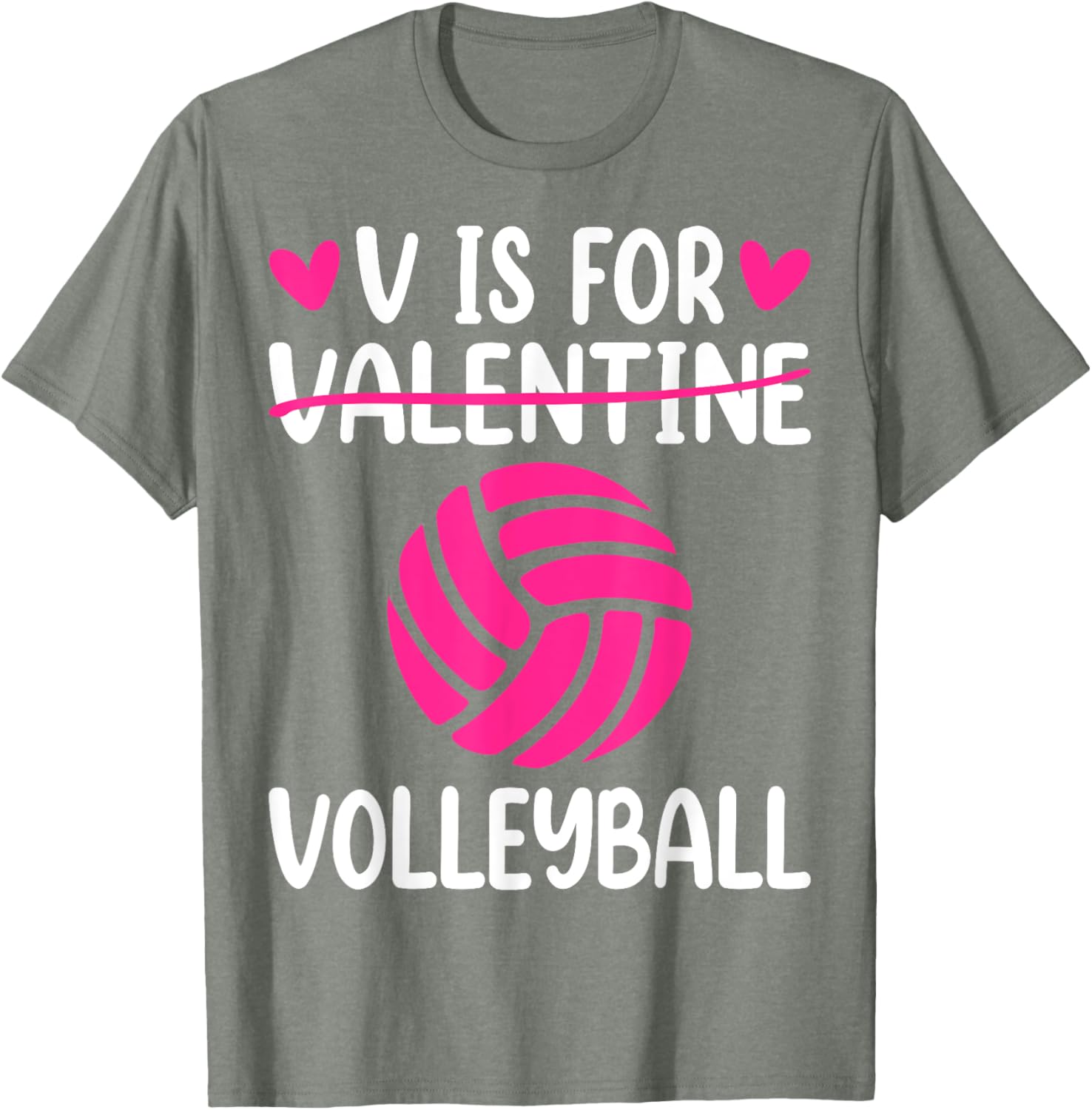 V is for Valentine Volleyball T-Shirt for Boys and Girls Fun Style - 3