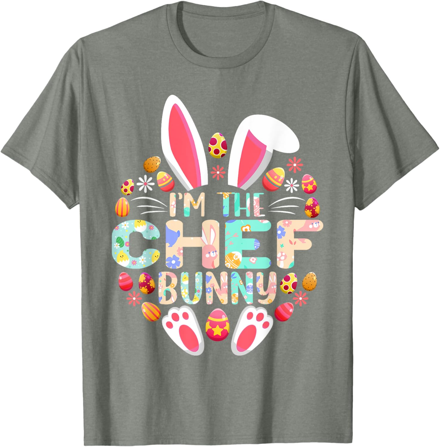 Funny Easter Family Matching T-Shirt I'm The Chef Bunny Design - 6