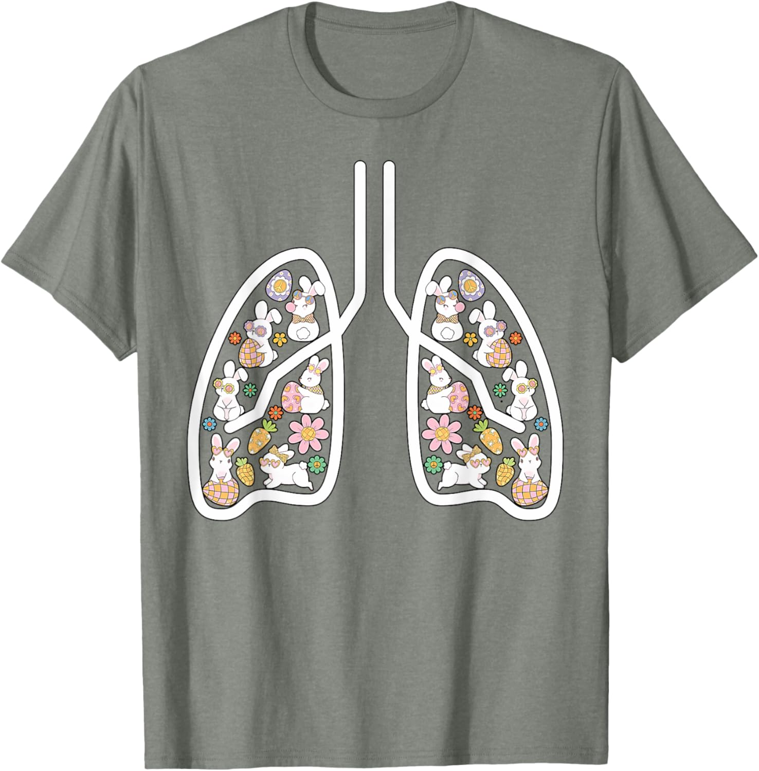 Respiratory Therapist Easter Lungs Nurse T-Shirt for Pulmonologists - 16
