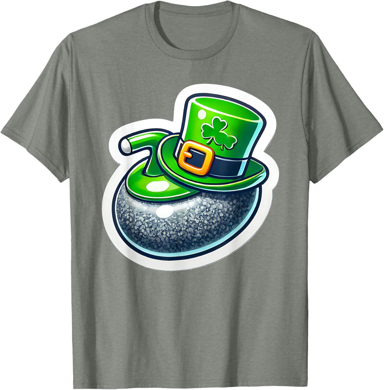 St. Patrick's Day Curling Stone Hat Irish Spirit Funny T-Shirt for Fun - 26