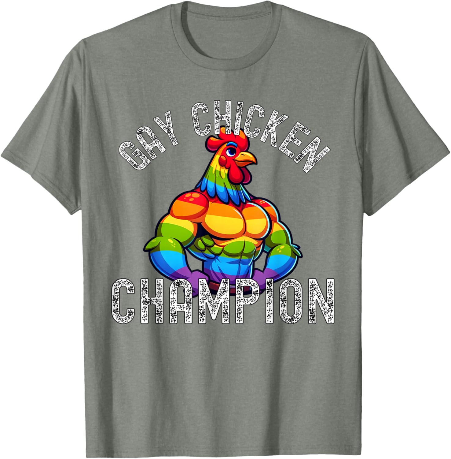 Gay Chicken Champion T-Shirt Fun Pride Apparel for LGBTQ+ Enthusiasts - 17