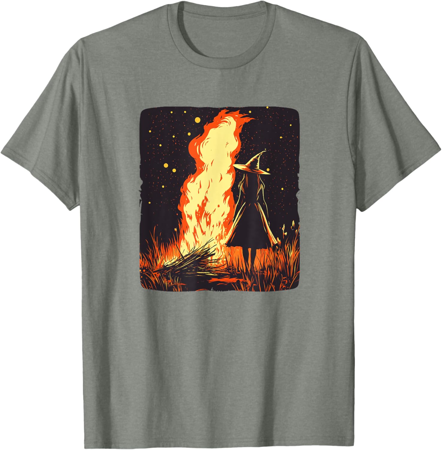 Spellbinding Witch and Bonfire Magic T-Shirt for Enchanting Nights - 19