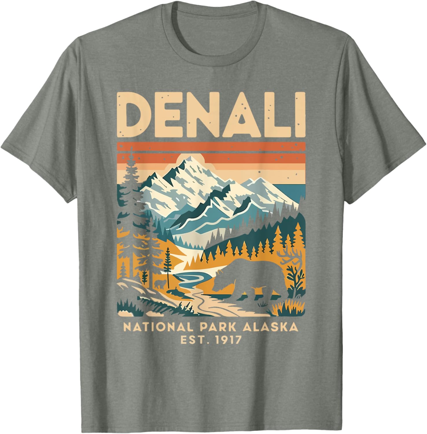 Vintage Denali National Park T-Shirt for All Ages - Men's, Women's, Kids' Apparel - 10