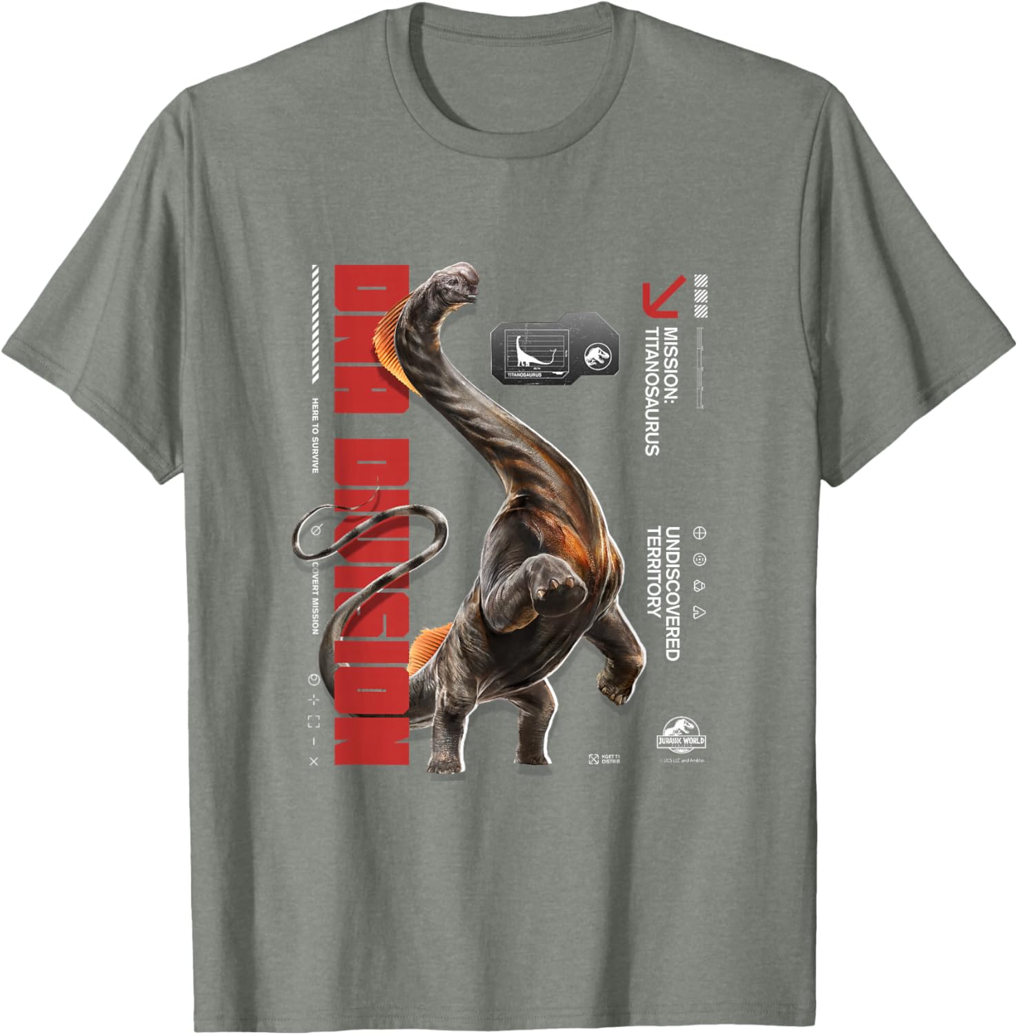 Jurassic World Rebirth Titanosaurus DNA Division T-Shirt for Dino Fans - 1