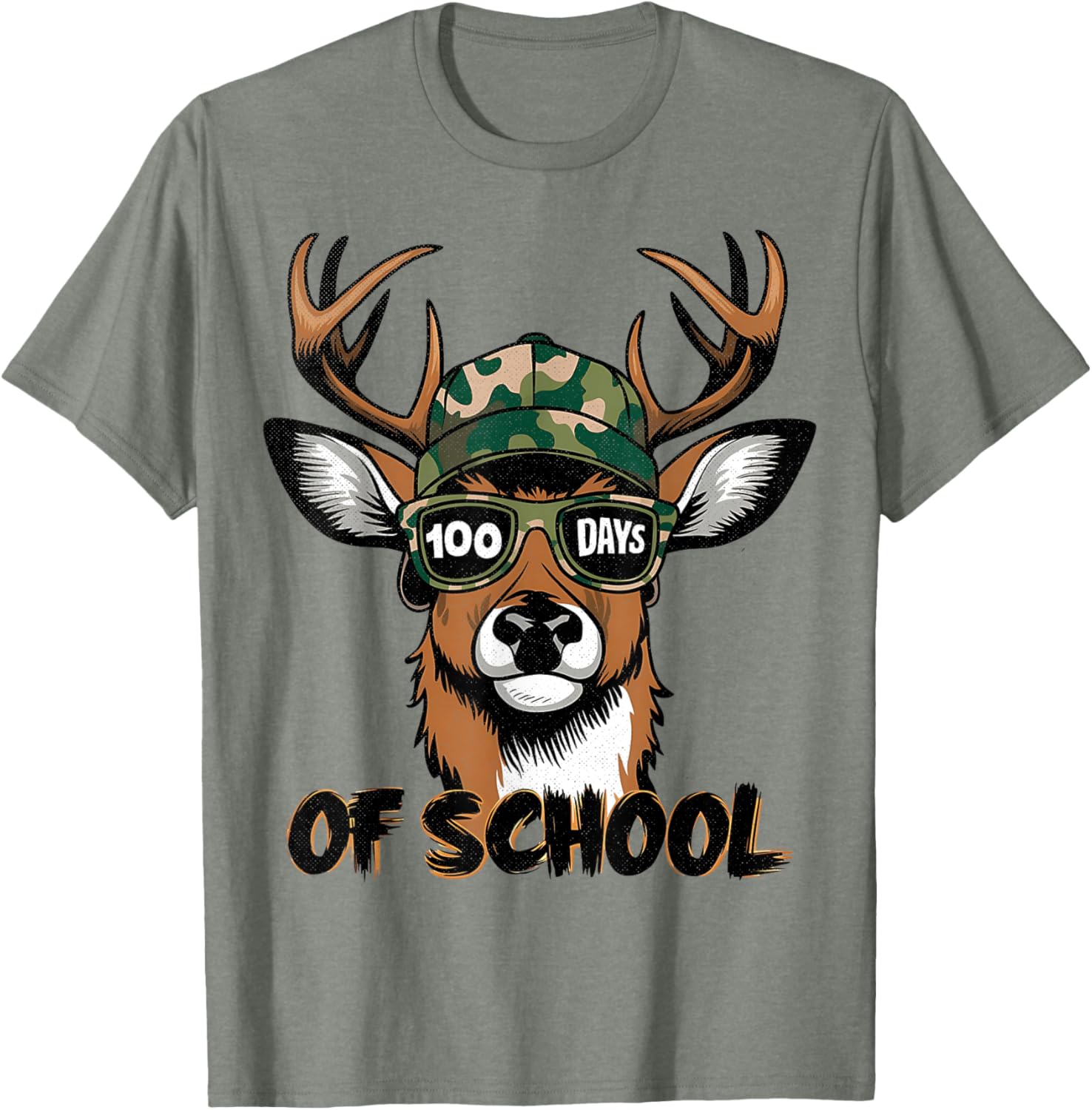 100 Days of School Deer Hunting T-Shirt for Kids Fun and Stylish - 7