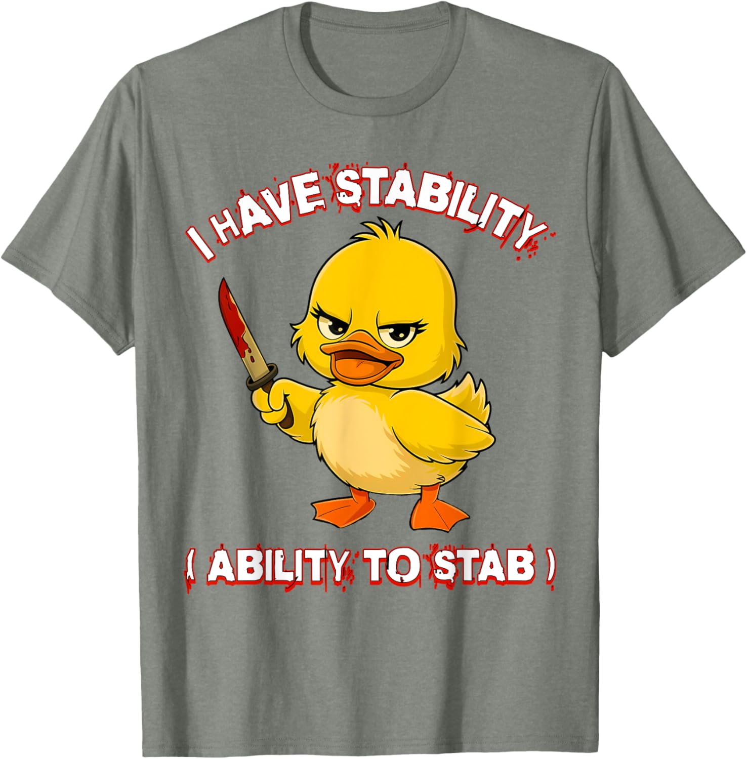 Funny Sarcastic Stability Ability Duck Meme T-Shirt for Unique Style - 1