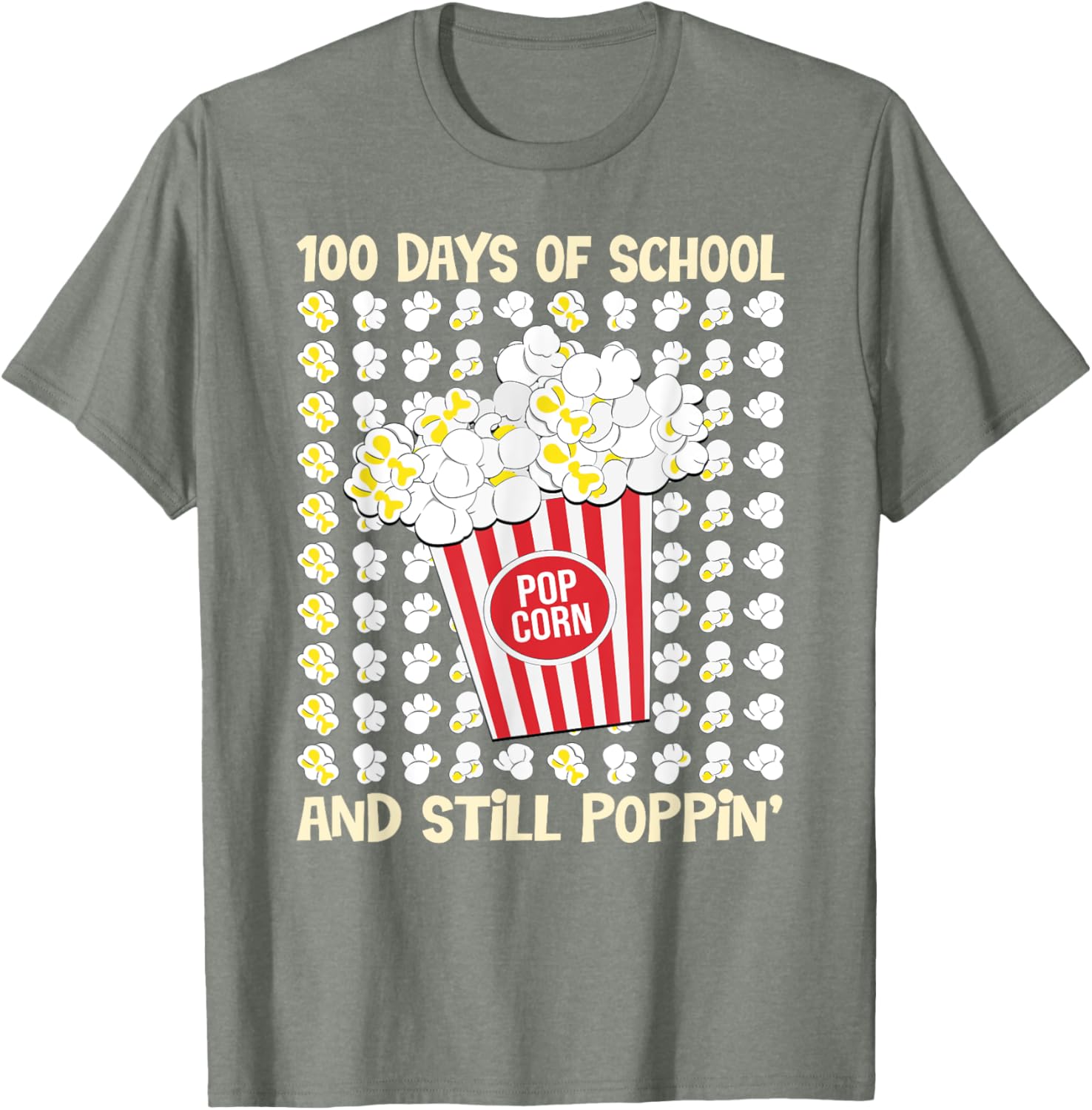 100 Days of School Loving Popcorn T-Shirt for Kids and Adults - 23