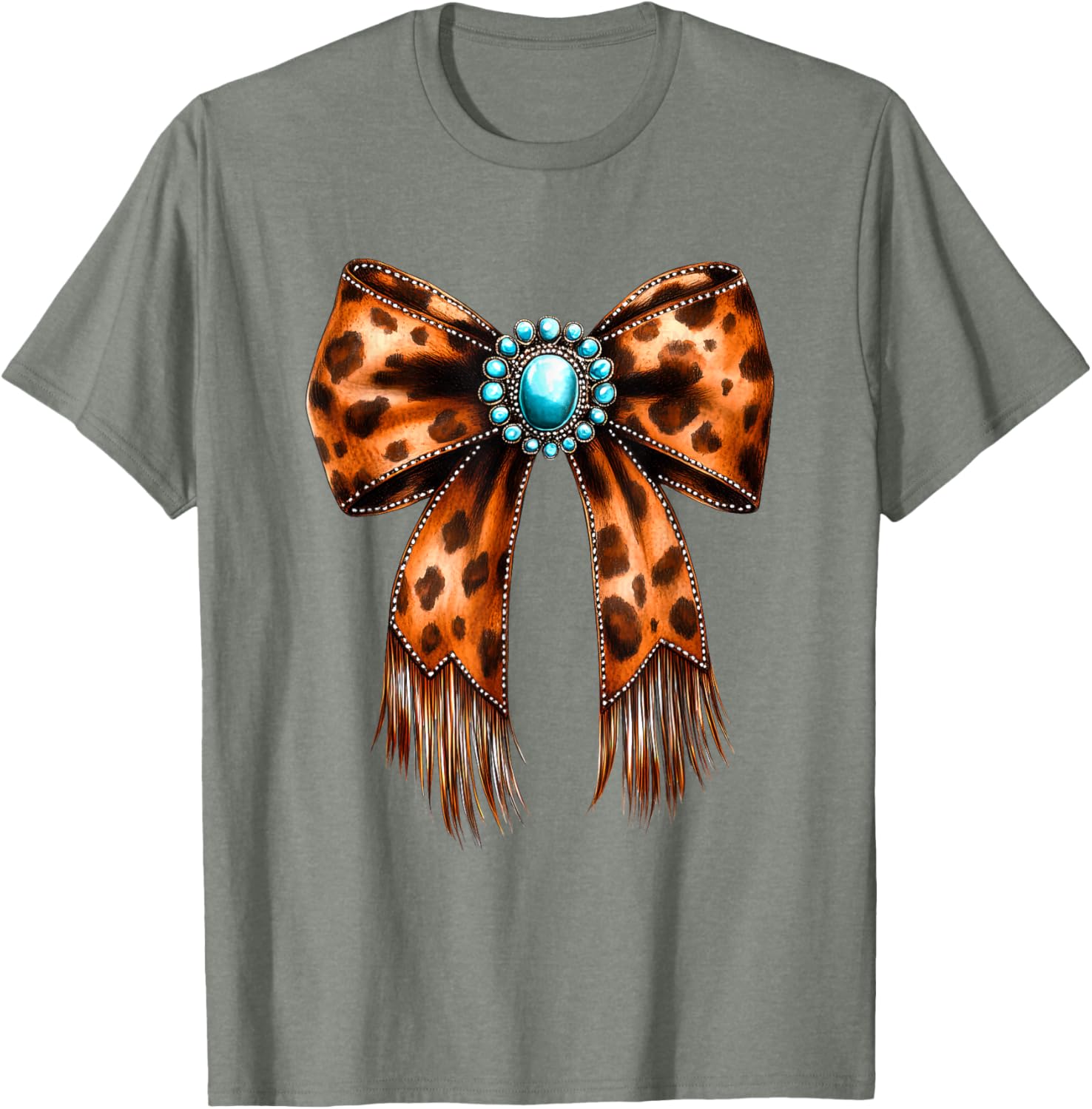 Coquette Cowgirl Leather Bow Western T-Shirt for Girls and Women - 3