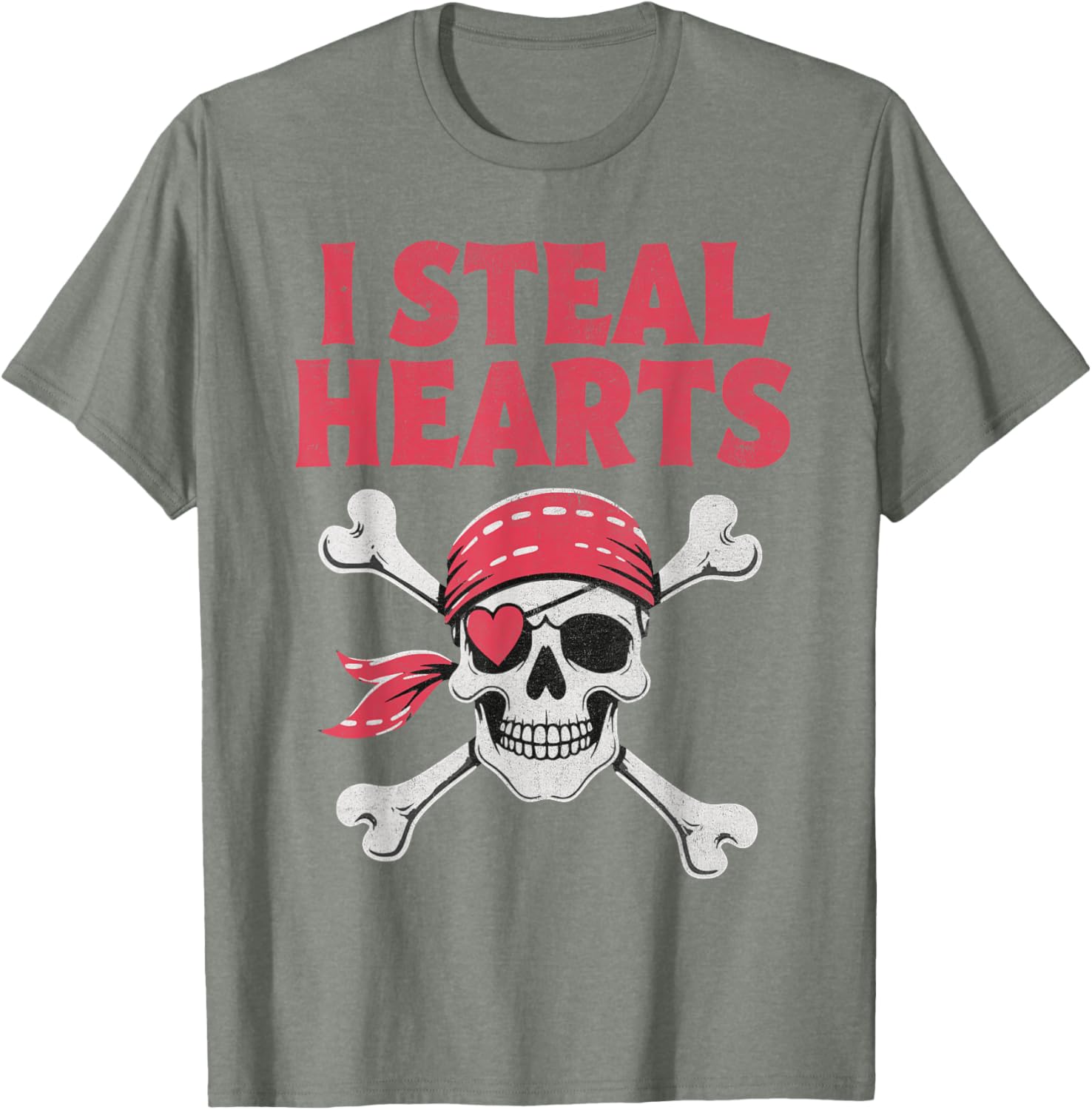 I Steal Hearts Pirate Skull T-Shirt for Kids - Perfect Valentine's Gift - 16