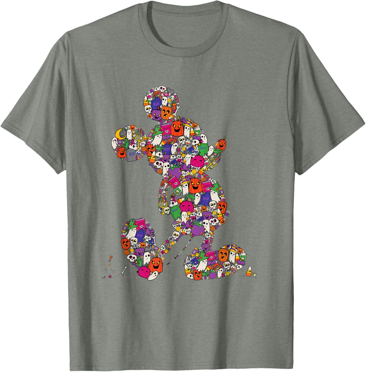 Cute Mickey Mouse Halloween T-Shirt Spooky Silhouette for Kids and Adults - 6