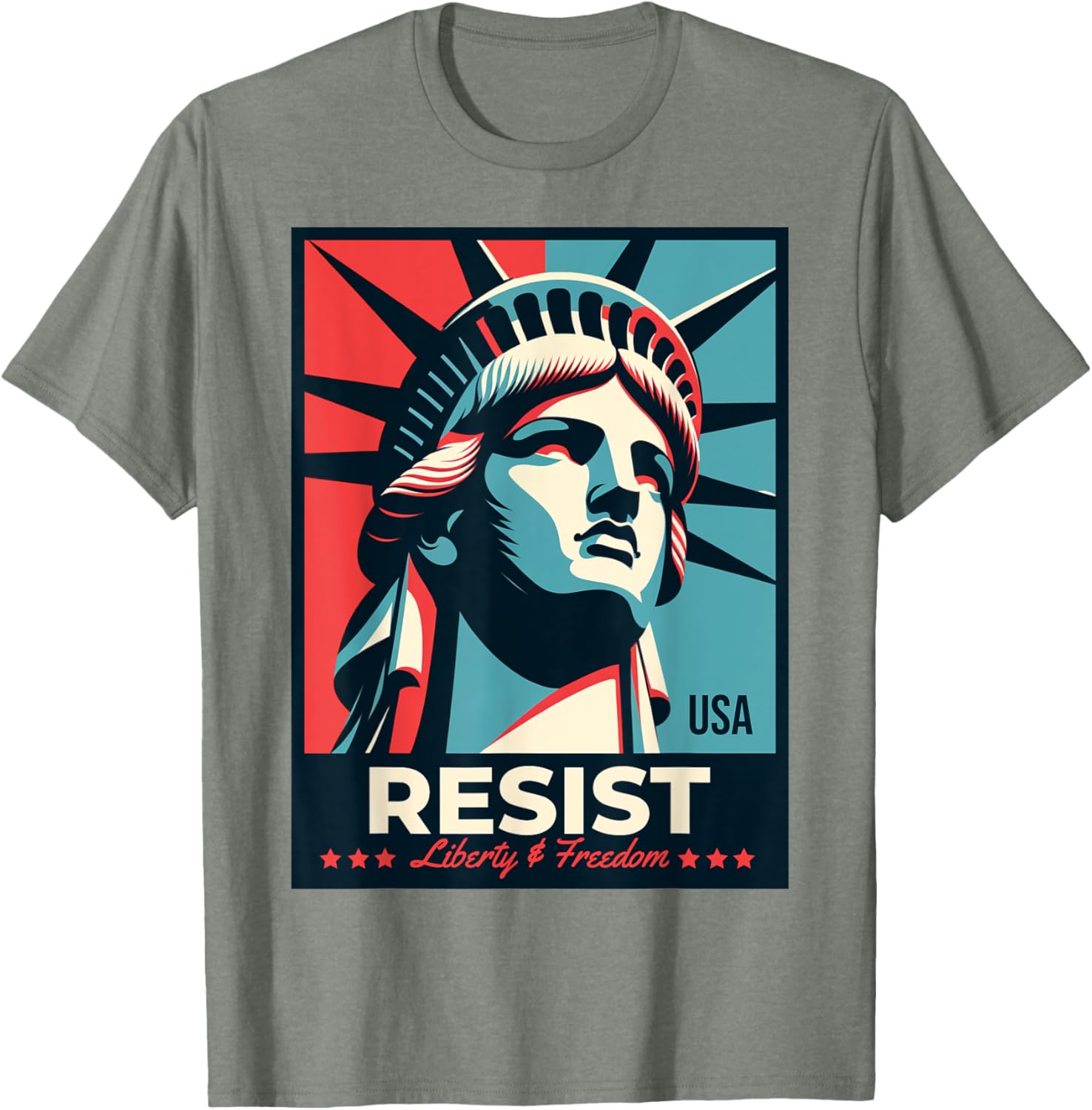 Resist T-Shirt with Statue of Liberty Design - Stylish Activist Apparel - 28