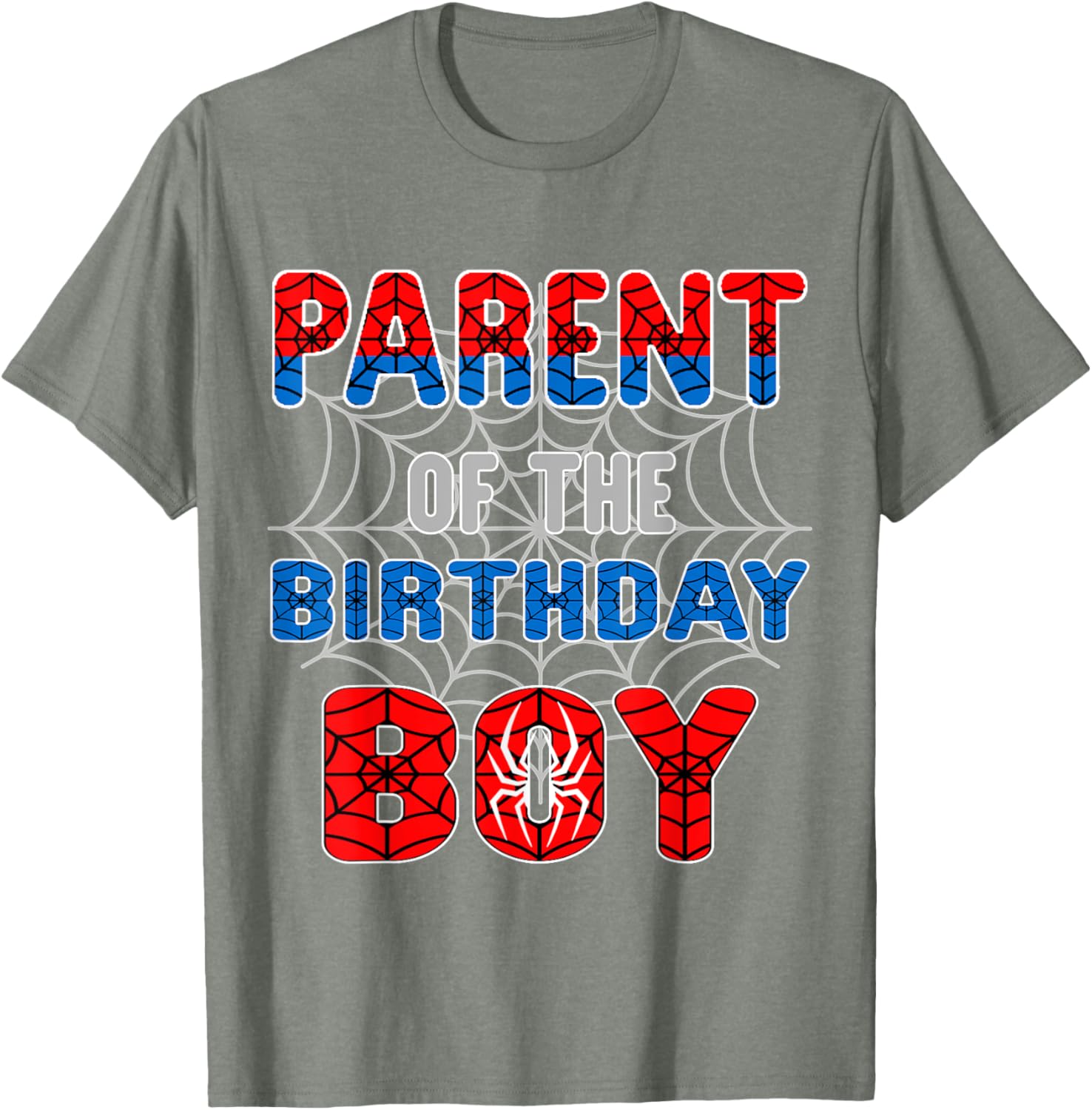 Spider Web Birthday Party T-Shirt for Proud Parents of the Birthday Boy - 11