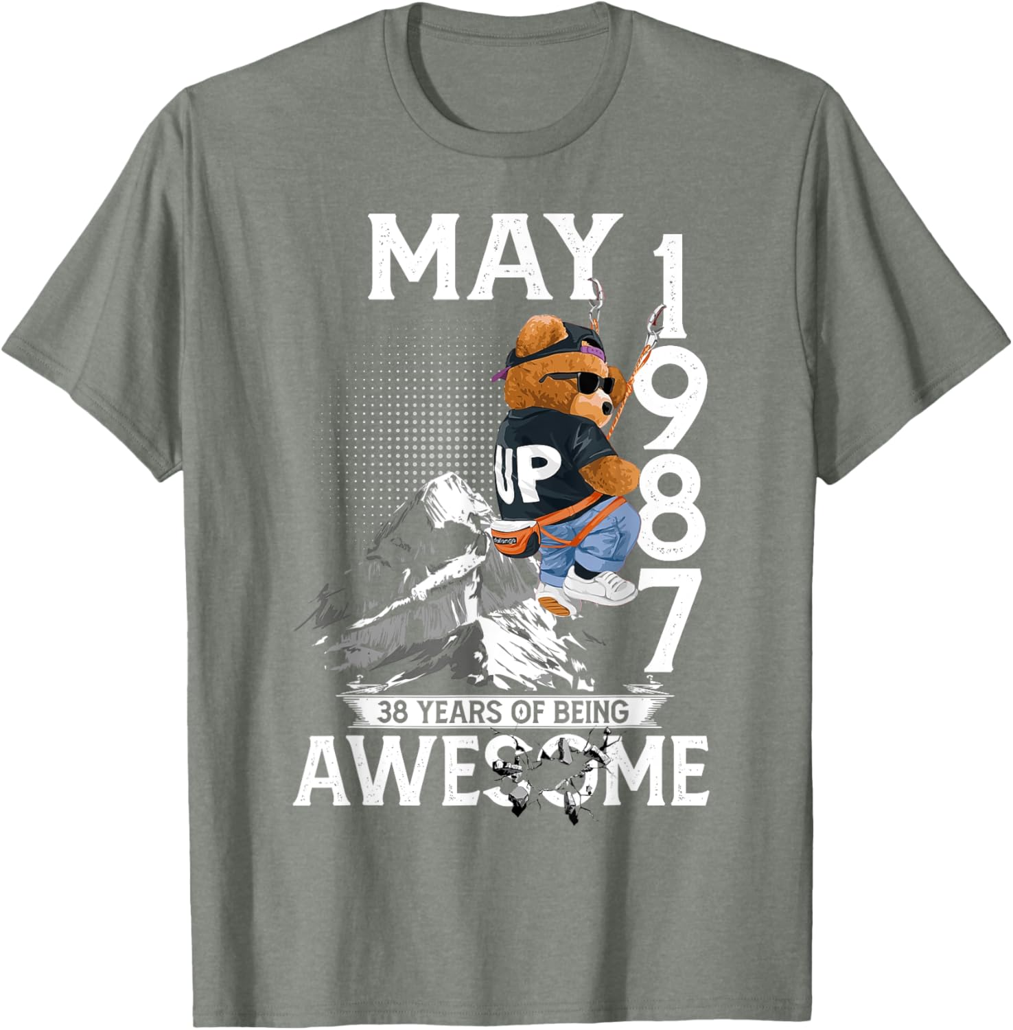 38th Birthday Bear Legends May 1987 T-Shirt for Men Casual Wear - 3