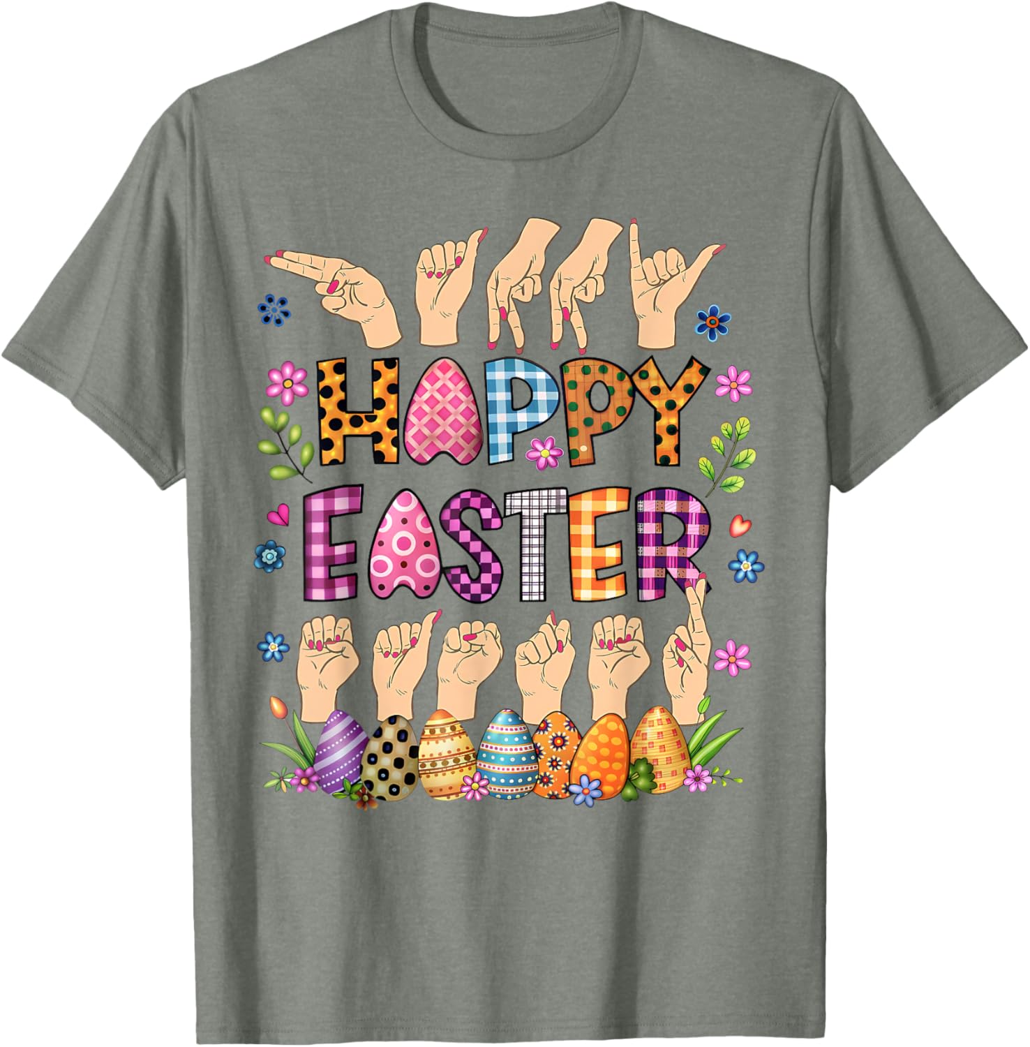 Happy Easter Eggs ASL Teacher T-Shirt for Fun Celebrations - 11