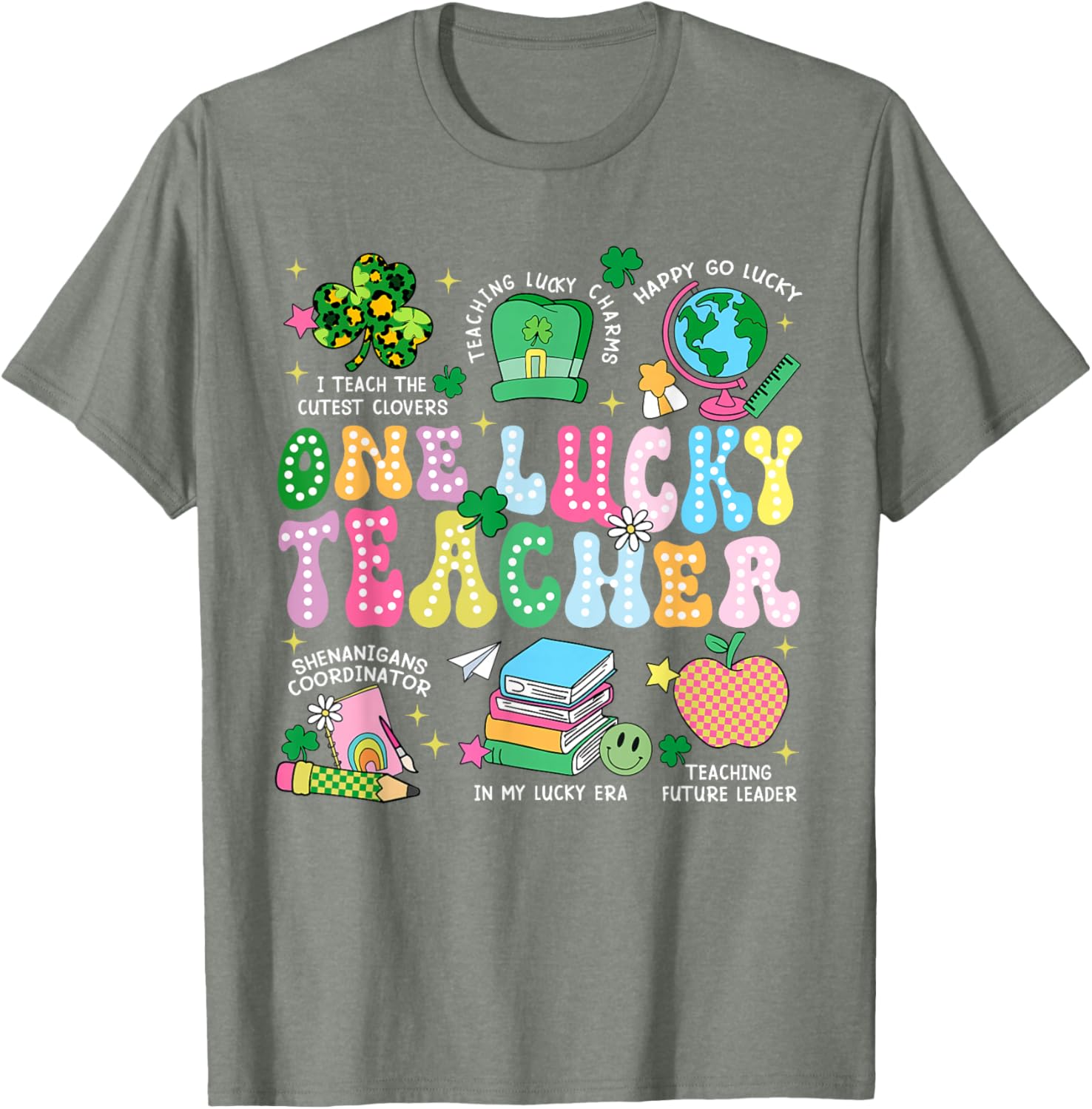 One Lucky Teacher St. Patrick's Day T-Shirt for Irish Educators - 17