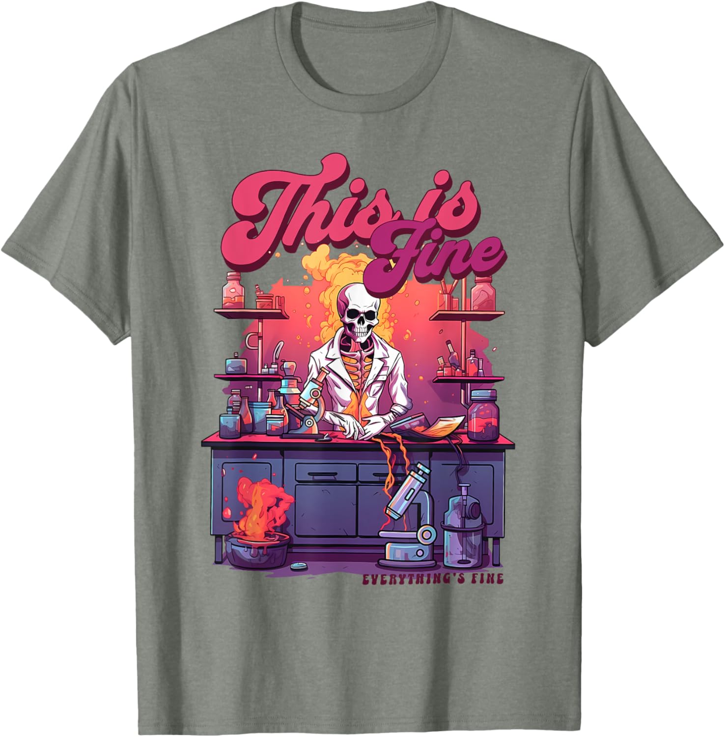 Funny Skeleton Microbiology Laboratory T-Shirt for Lab Techs - 7