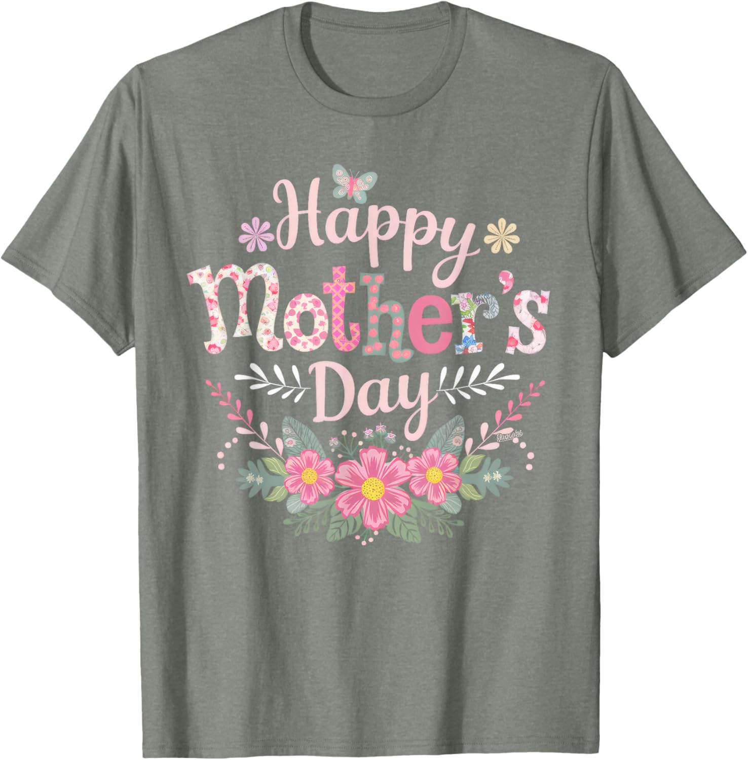 Cute Floral Happy Mother's Day T-Shirt for Moms and Grandmas 2025 - 20