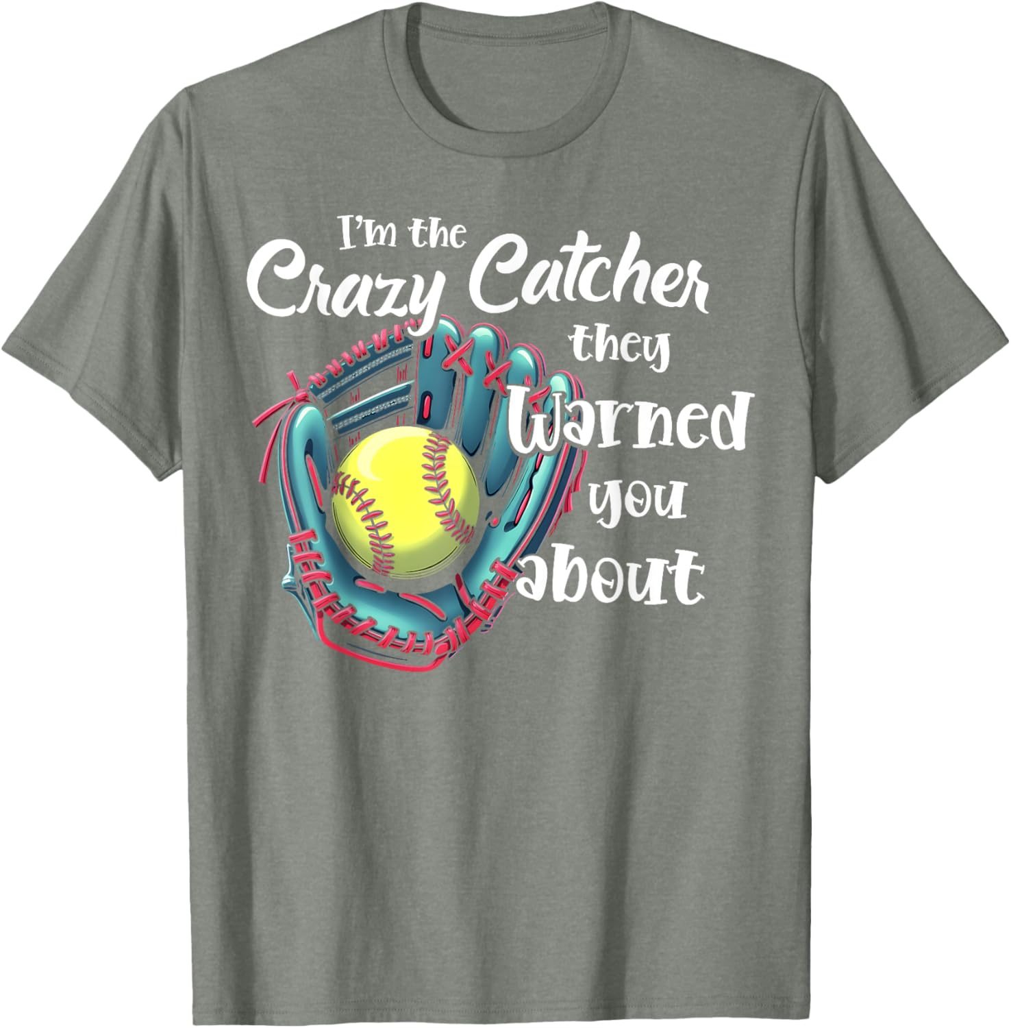 Funny Softball Glove T-Shirt for Girls Game Day Sports Apparel - 8