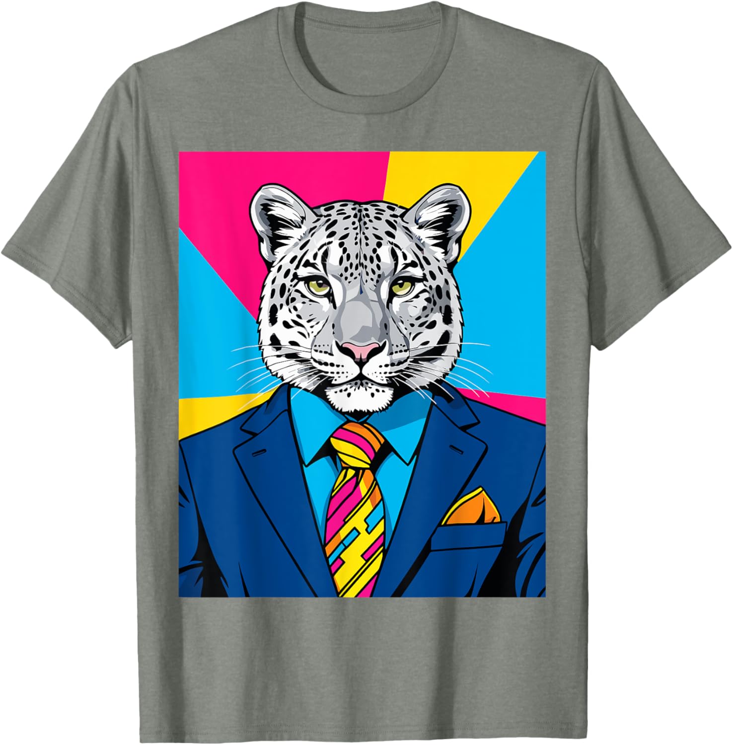 Pop Art Snow Leopard Business Suit T-Shirt Trendy Unique Fashion Wear - 9