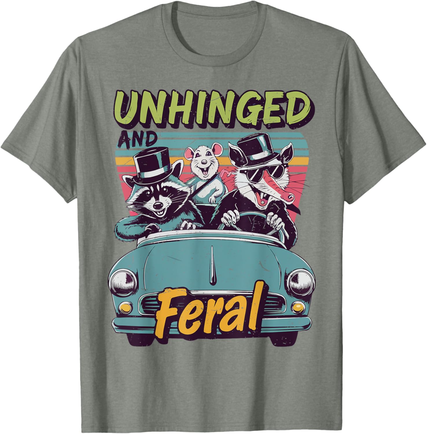 Funny Unhinged Feral Raccoon Racing Toddler Trash Panda T-Shirt - 16