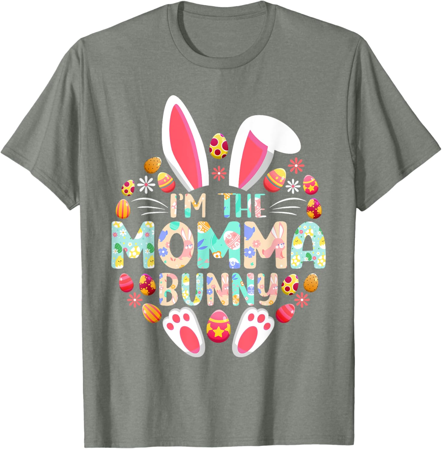 Funny I'm The Momma Bunny Family Matching Easter T-Shirt for Moms - 4