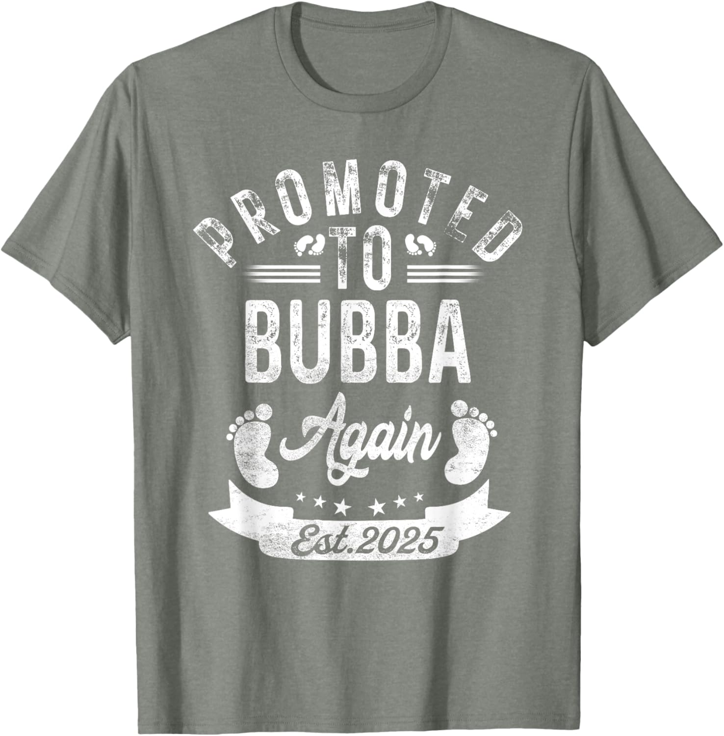 Promoted to Bubba Again EST 2025 Cute Pregnancy Announcement T-Shirt - 1
