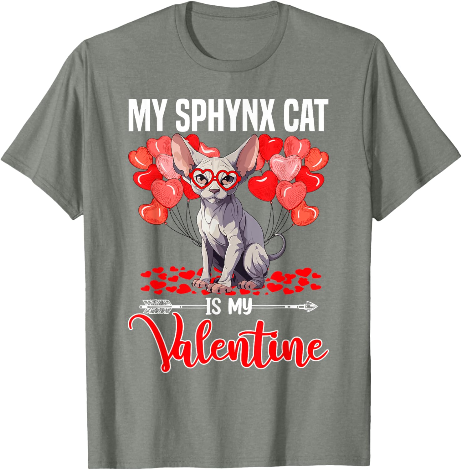 Cute Sphynx Cat Valentine T-Shirt for Boys and Girls - Perfect Gift! - 22