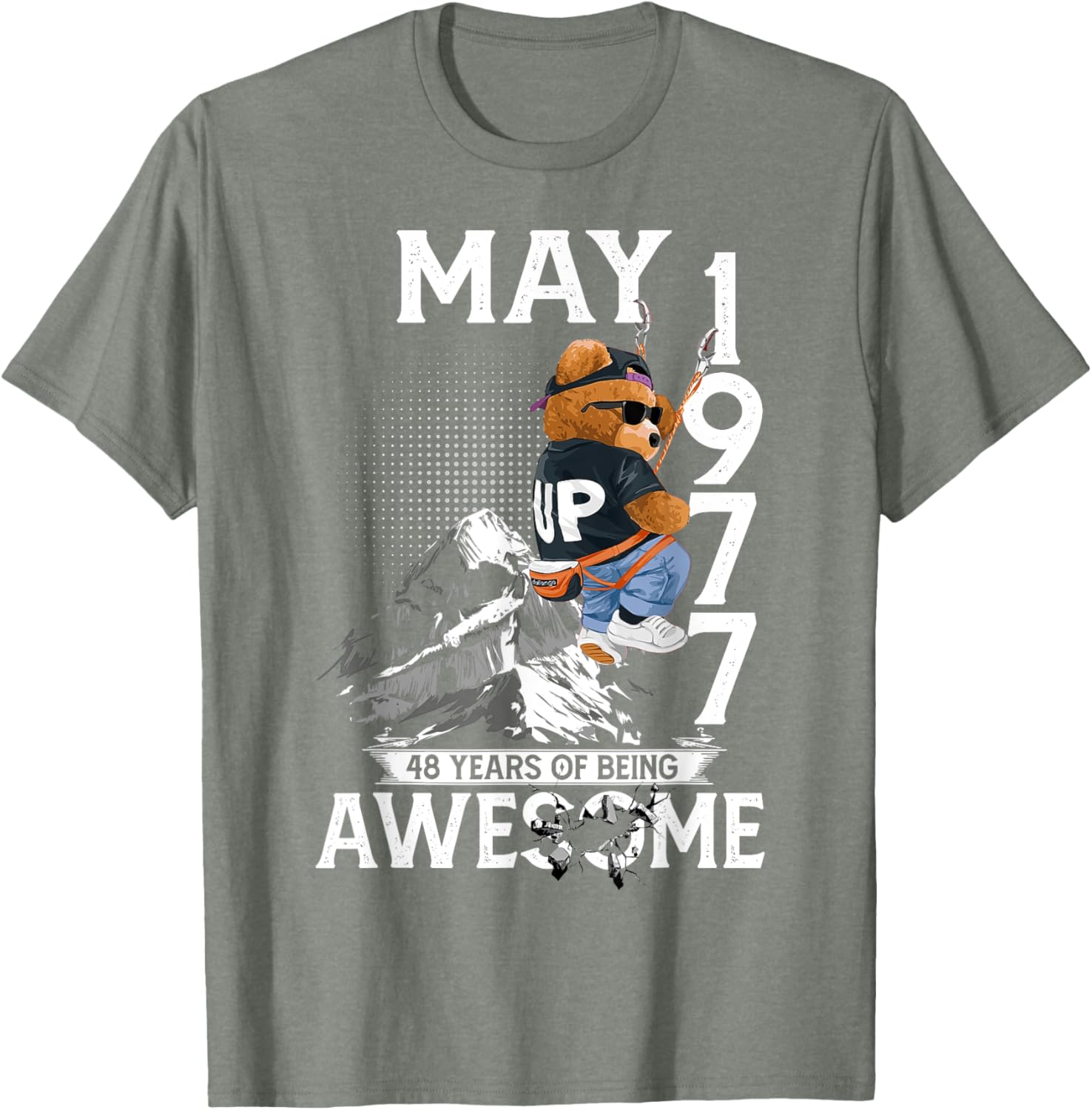 48th Birthday Bear Legends May 1977 T-Shirt for Men 48 Years Old - 4